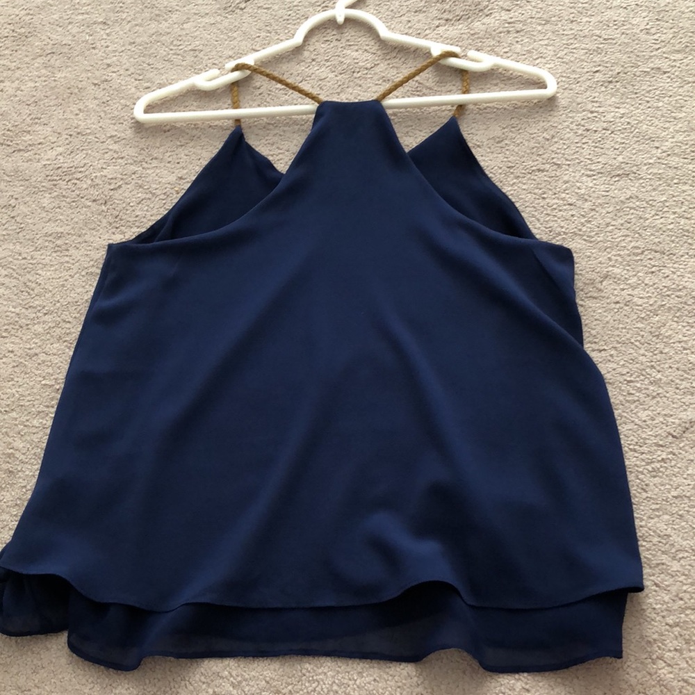 Navy String Strap Tank - Picture 4 of 4